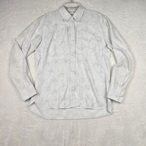 Worldwide Sportsman Men's White‎ Gray Floral Vented Button Shirt Size Small